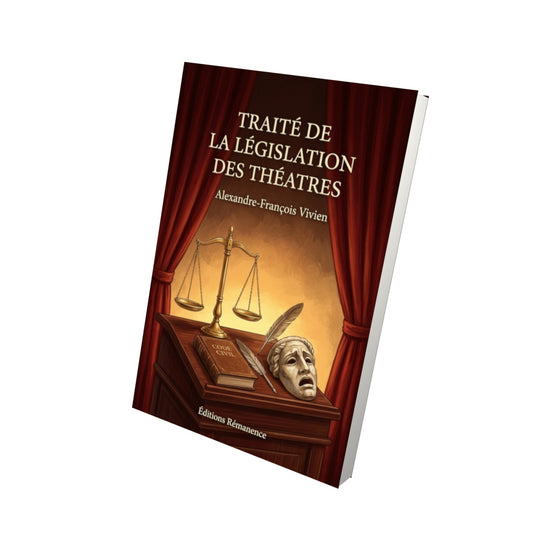 Livre Traité de la législation des théatres par Alexandre-François Vivien - Vue 3D - Editions Remanence