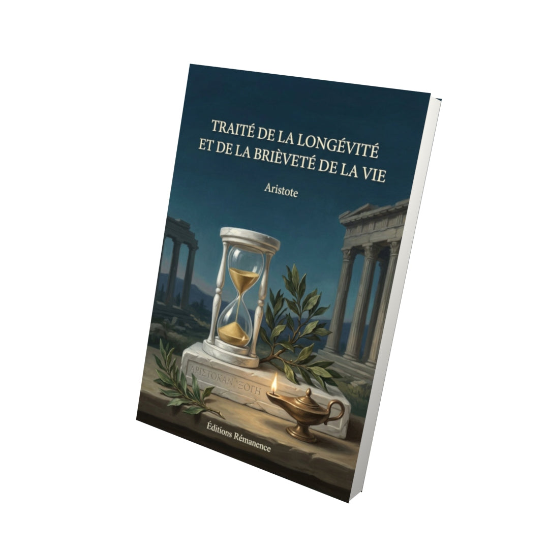Livre Traité de la longévité et de la brièveté de la vie - Aristote - Vue 3D - Editions Remanence