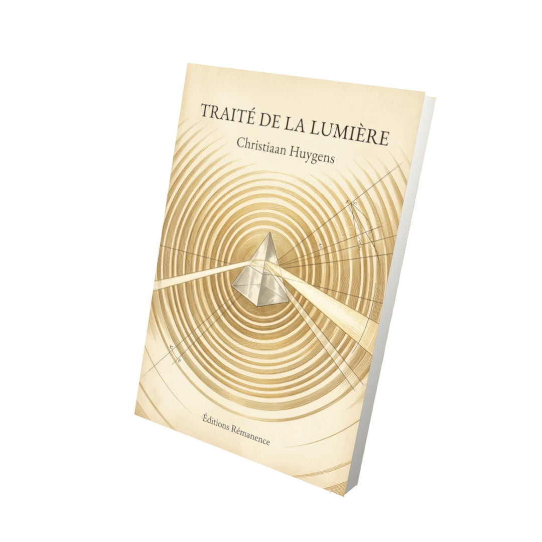 Livre Traité de la lumière par Christiaan Huygens - Vue 3D - Editions Remanence