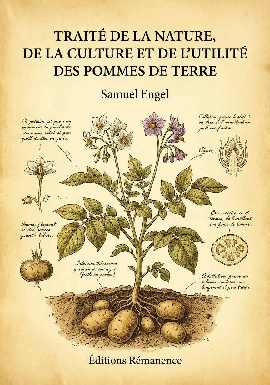Livre Traité de la nature, de la culture et de l’utilité des pommes de terre par Samuel Engel - Couverture - Editions Remanence
