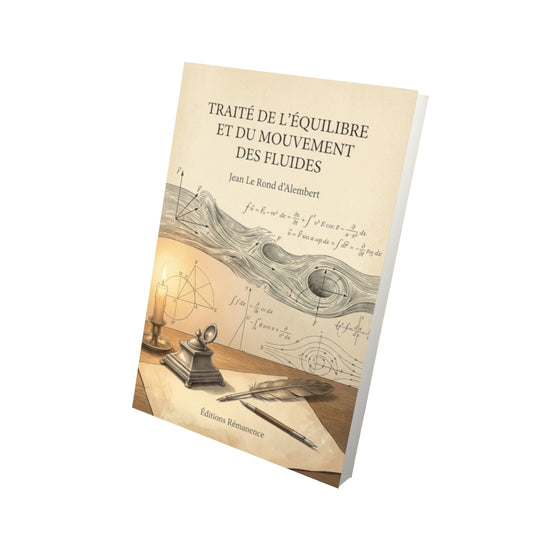 Livre Traité de l’équilibre et du mouvement des fluides par Jean Le Rond d’Alembert - Vue 3D - Editions Remanence