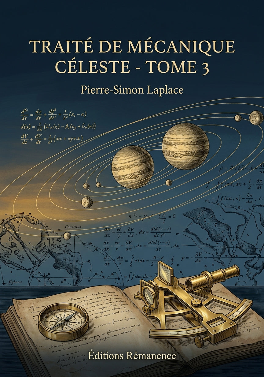 Livre Traité de mécanique céleste - Tome 3 par Pierre-Simon Laplace - Couverture - Editions Remanence