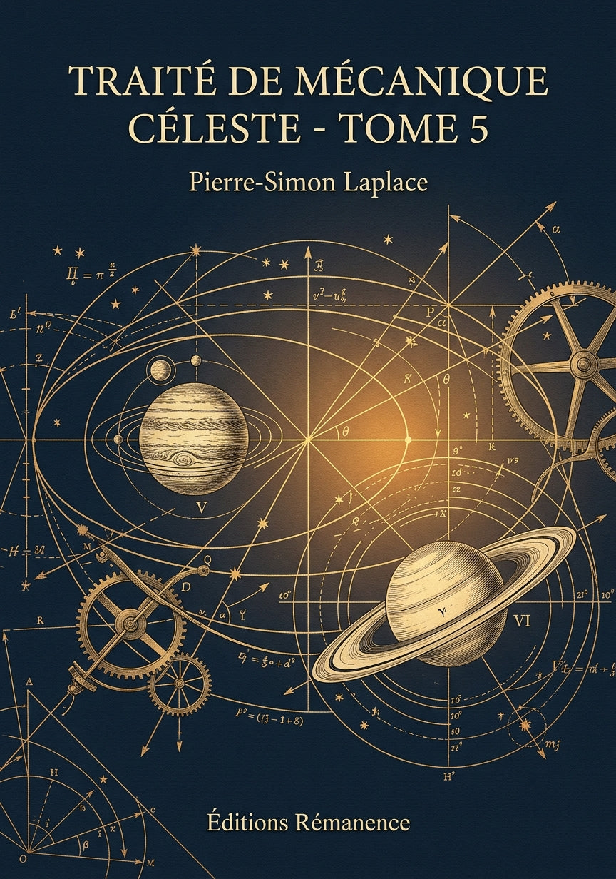 Livre Traité de mécanique céleste - Tome 5 par Pierre-Simon Laplace - Couverture - Editions Remanence