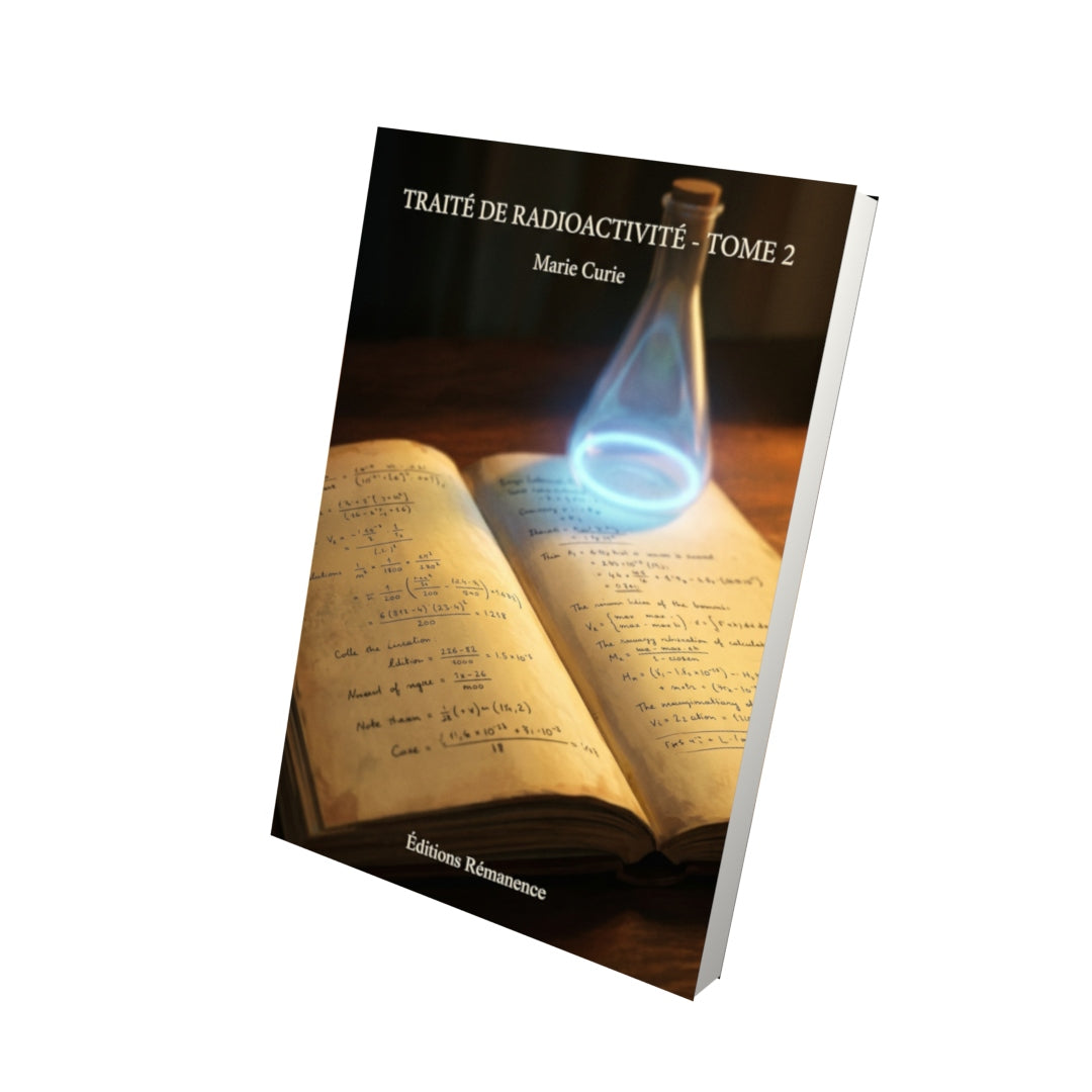 Livre Traité de radioactivité - Tome 2 par Marie Curie - Vue 3D - Editions Remanence