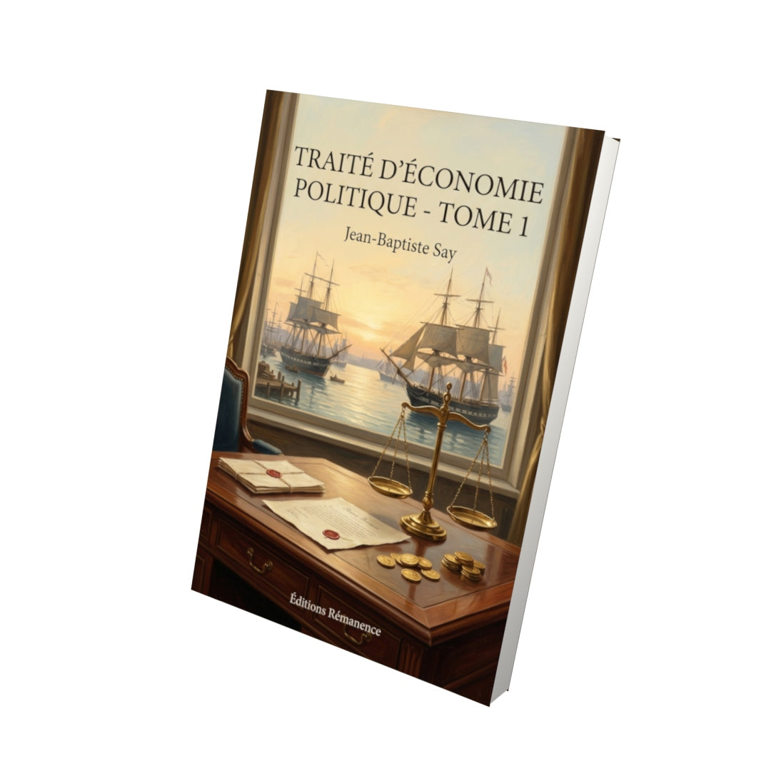 Livre Traité d’économie politique - Tome 1 - Jean-Baptiste Say - Editions Remanence