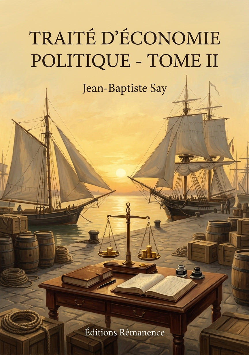 Livre Traité d’économie politique - Tome II par Jean-Baptiste Say - Couverture - Editions Remanence