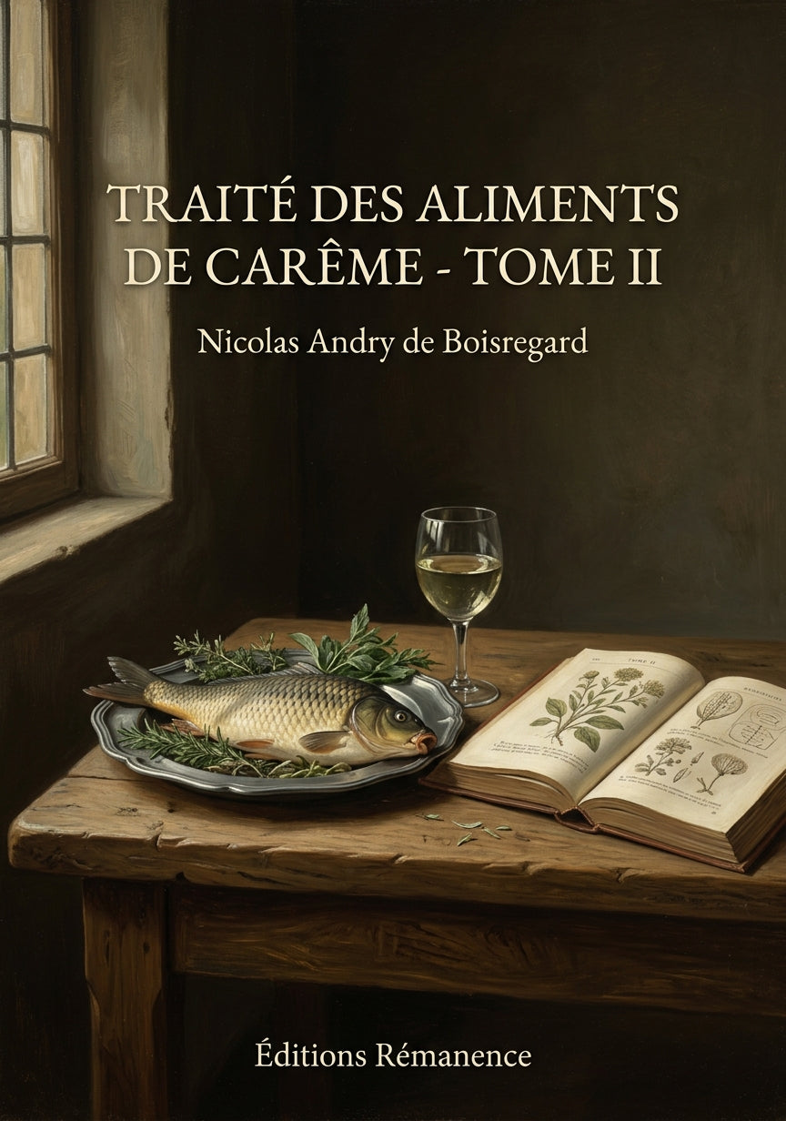Livre Traité des aliments de carême - Tome II par Nicolas Andry de Boisregard - Couverture - Editions Remanence