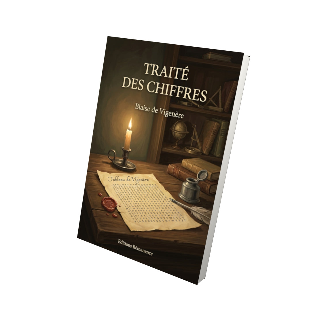 Livre Traité des Chiffres par Blaise de Vigenère - Vue 3D - Editions Remanence