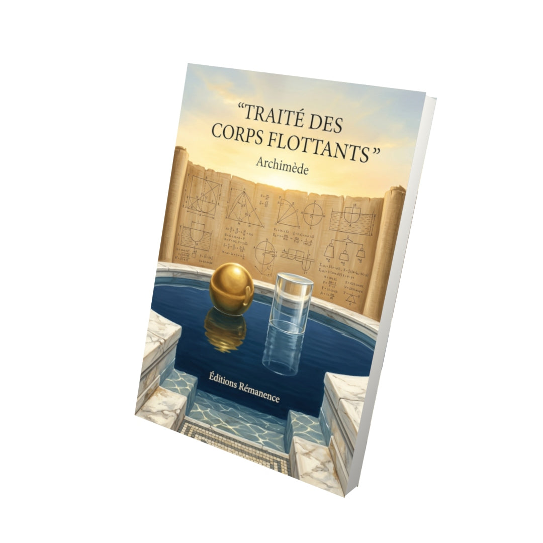 Livre Traité des corps flottants par Archimède - Vue 3D - Editions Remanence
