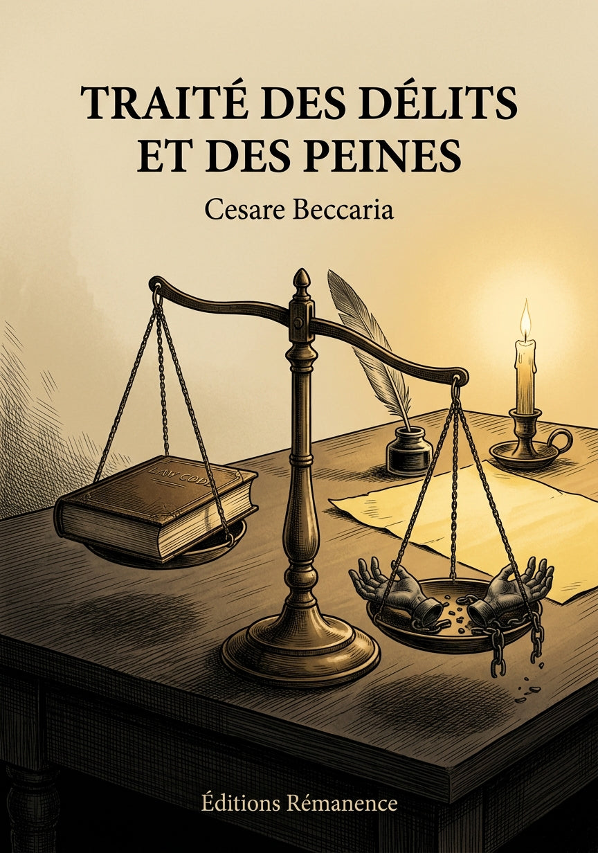 Livre Traité des délits et des peines par Cesare Beccaria - Couverture - Editions Remanence