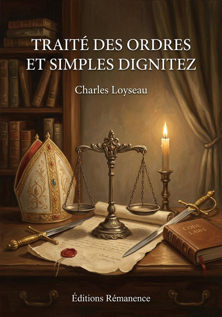 Livre Traité des ordres et simples dignitez par Charles Loyseau - Couverture - Editions Remanence