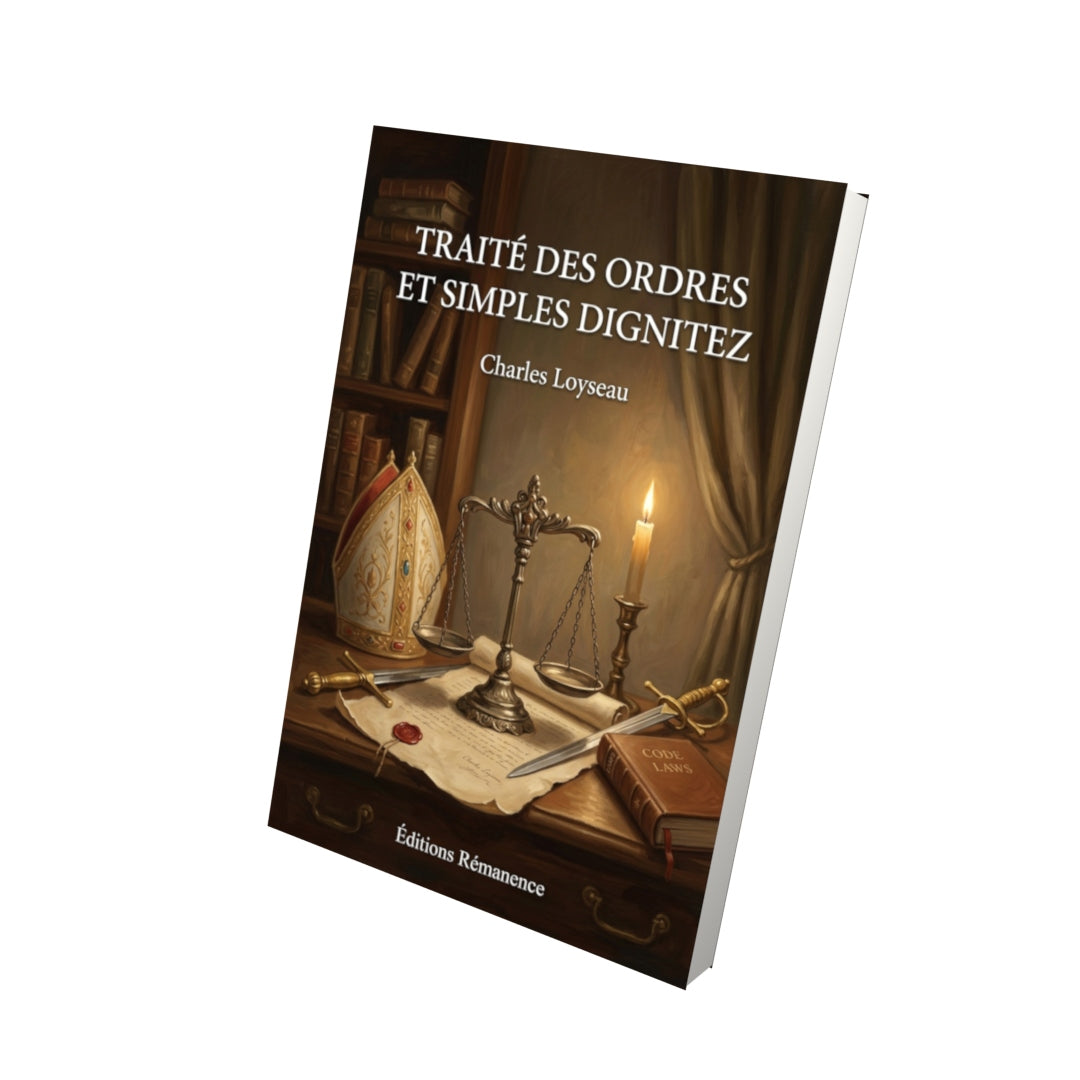 Livre Traité des ordres et simples dignitez par Charles Loyseau - Vue 3D - Editions Remanence