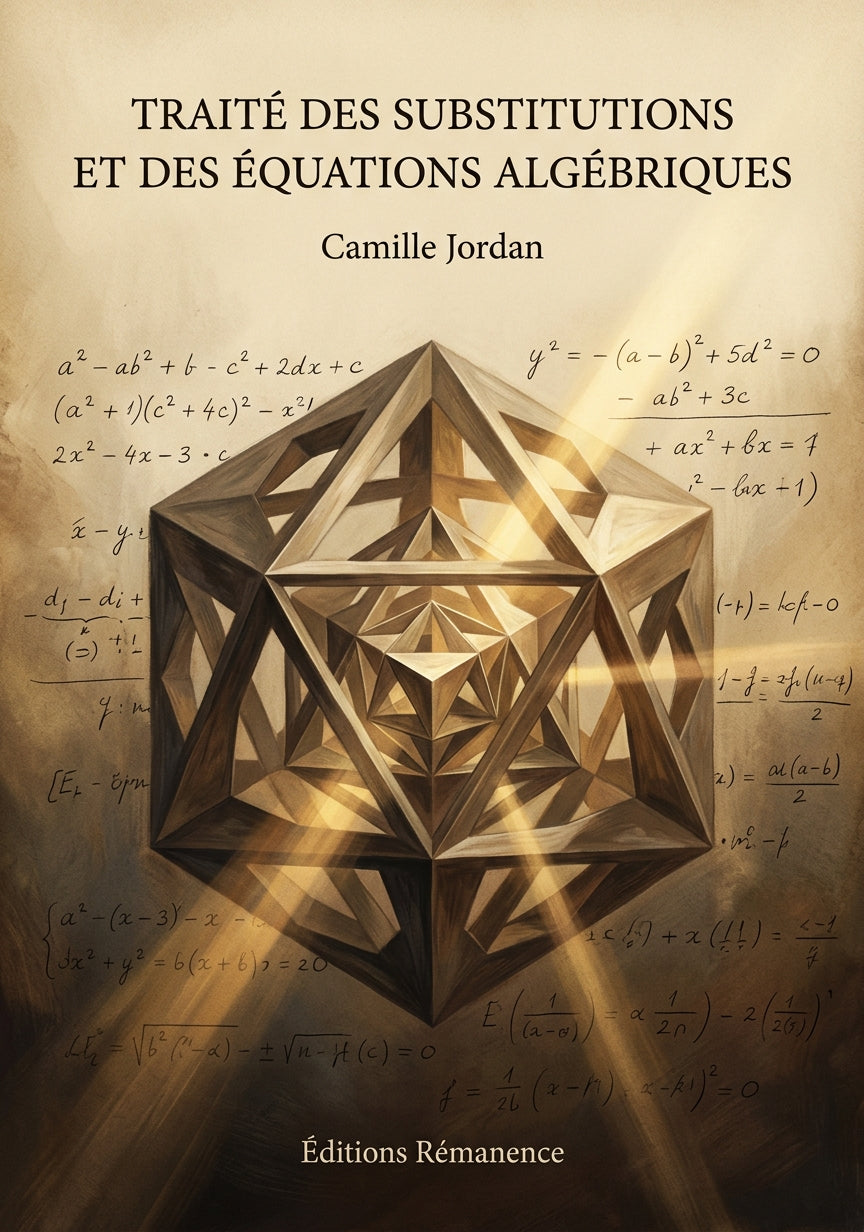 Livre Traité des substitutions et des équations algébriques par Camille Jordan - Couverture - Editions Remanence