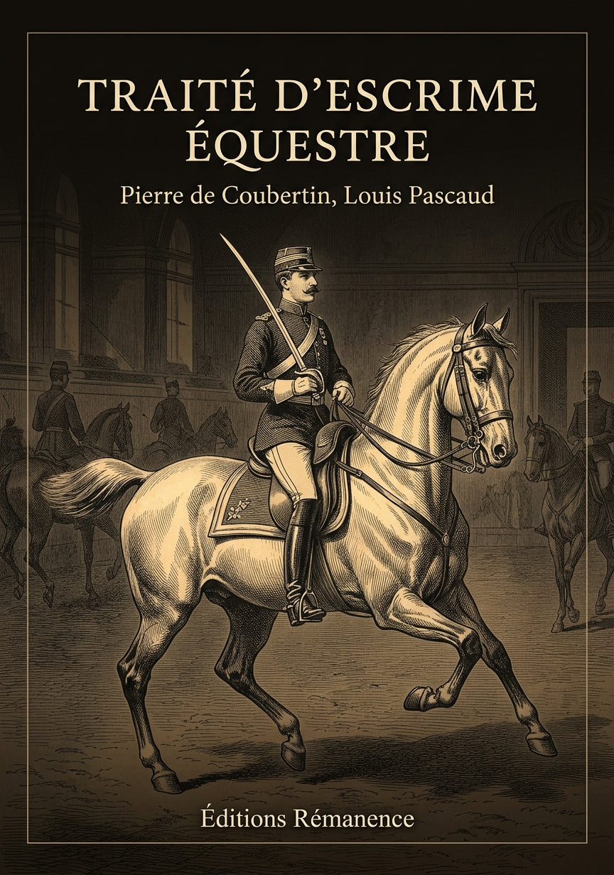 Livre Traité d’Escrime équestre par Pierre de Coubertin, Louis Pascaud - Couverture - Editions Remanence