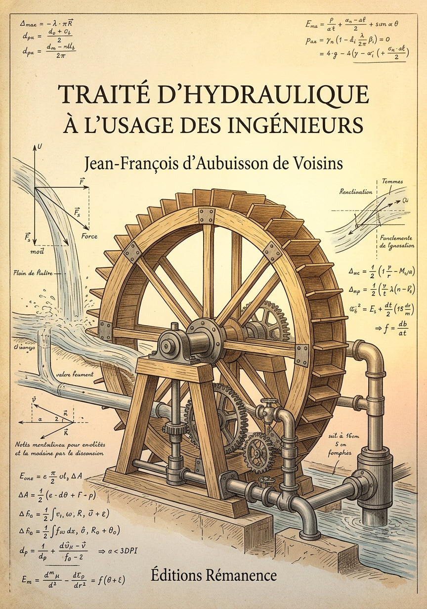 Livre Traité d’hydraulique à l’usage des ingénieurs par Jean-François d'Aubuisson de Voisins - Couverture - Editions Remanence