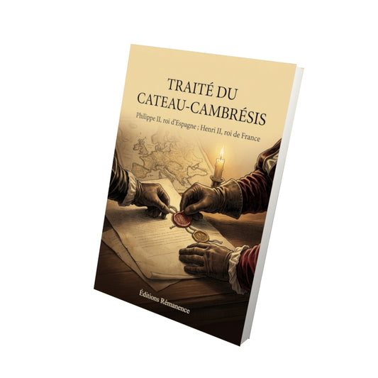 Livre Traité du Cateau-Cambresis par Philippe II, roi d’Espagne ; Henri II, roi de France - Vue 3D - Editions Remanence