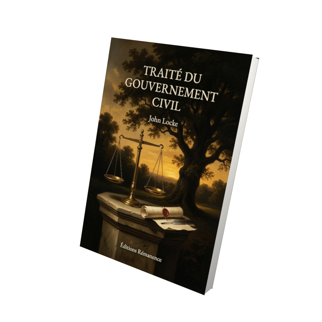Livre Traité du gouvernement civil par John Locke - Vue 3D - Editions Remanence