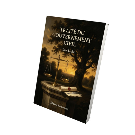 Livre Traité du gouvernement civil par John Locke - Vue 3D - Editions Remanence