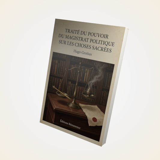 Livre Traité du Pouvoir du Magistrat Politique sur les choses sacrées - Hugo Grotius - Couverture 3D