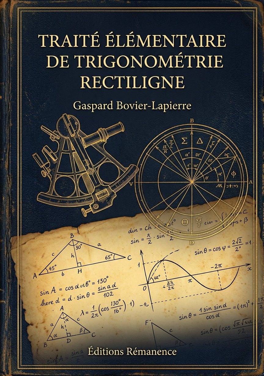 Livre Traité élémentaire de trigonométrie rectiligne par Gaspard Bovier-Lapierre - Couverture - Editions Remanence
