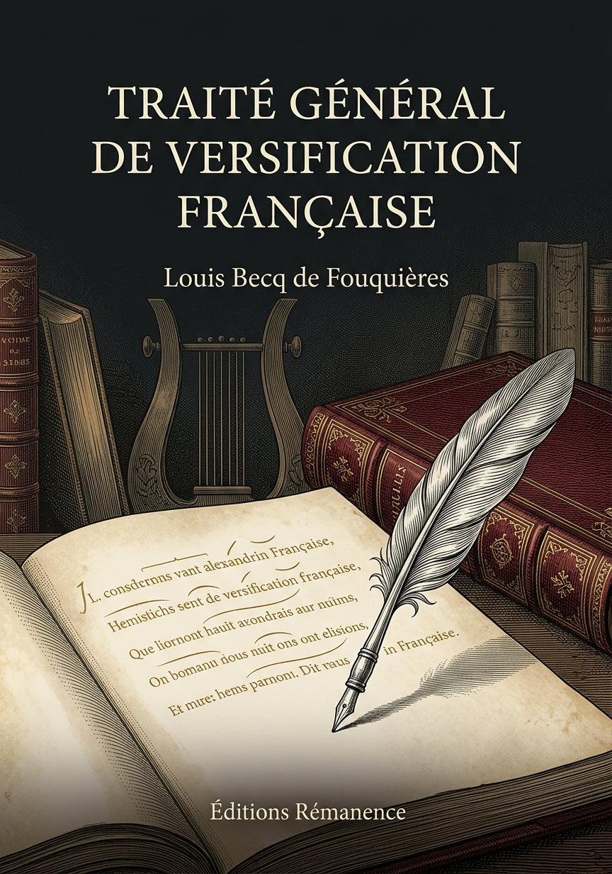 Livre Traité général de versification française par Louis Becq de Fouquières - Couverture - Editions Remanence