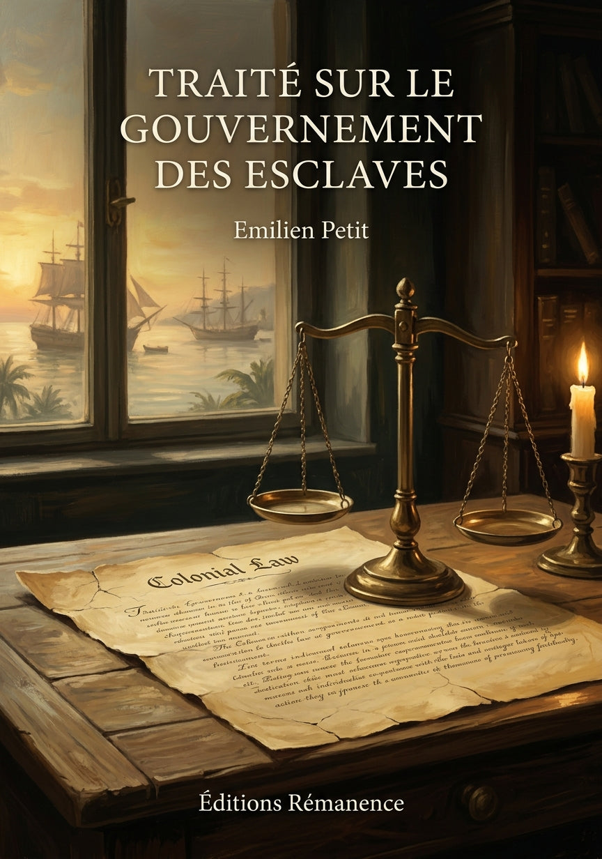 Livre Traité sur le gouvernement des esclaves par Emilien Petit - Couverture - Editions Remanence