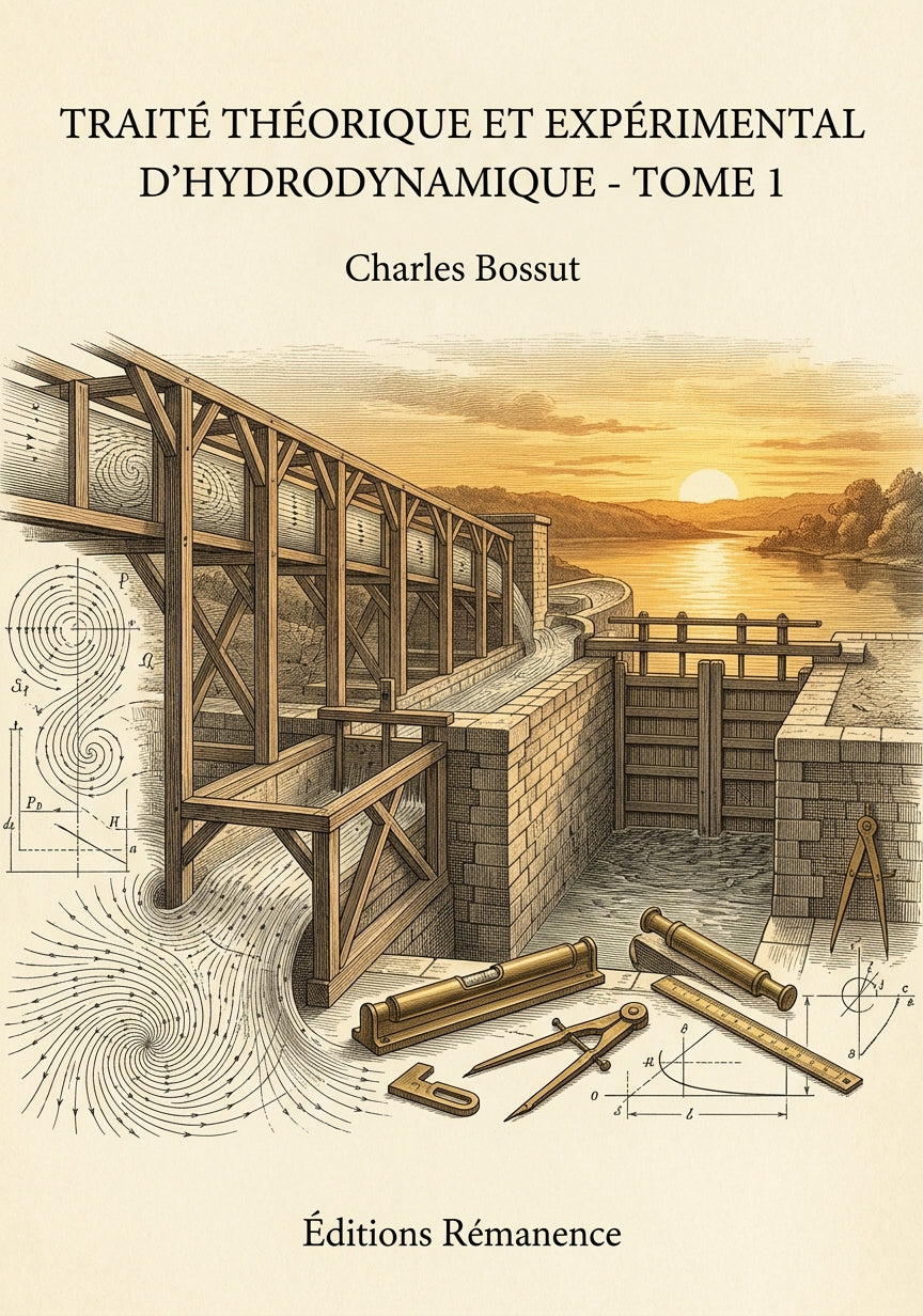 Livre Traité théorique et expérimental d'hydrodynamique - Tome 1 par Charles Bossut - Couverture - Editions Remanence