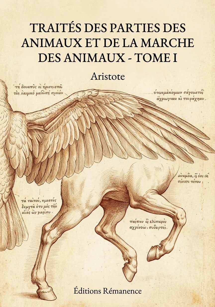 Livre Traités des parties des animaux et de la marche des animaux - Tome I par Aristote - Couverture - Editions Remanence