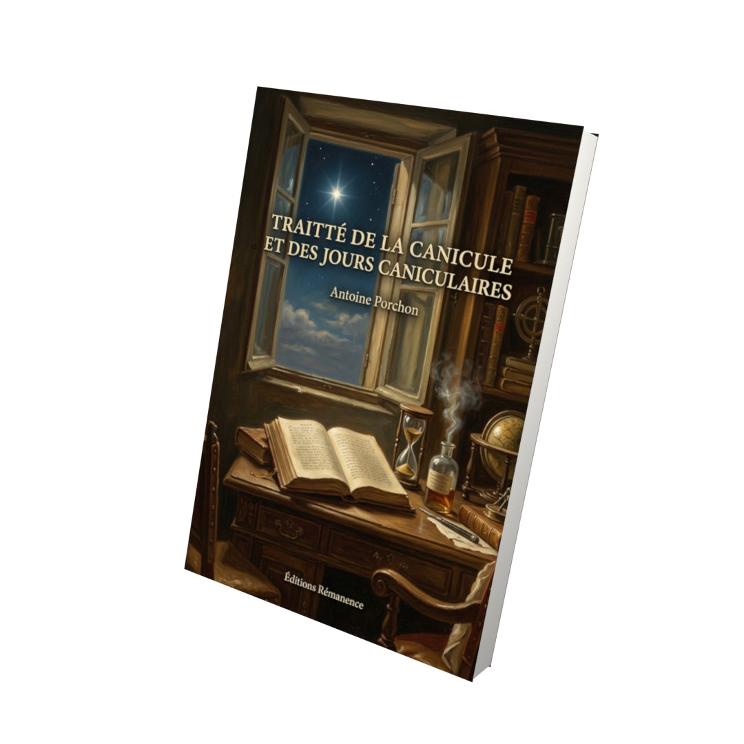 Livre Traitté de la canicule et des jours caniculaires par Antoine Porchon - Vue 3D - Editions Remanence