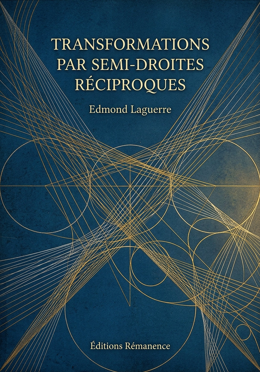 Livre Transformations par semi-droites réciproques par Edmond Laguerre - Couverture - Editions Remanence