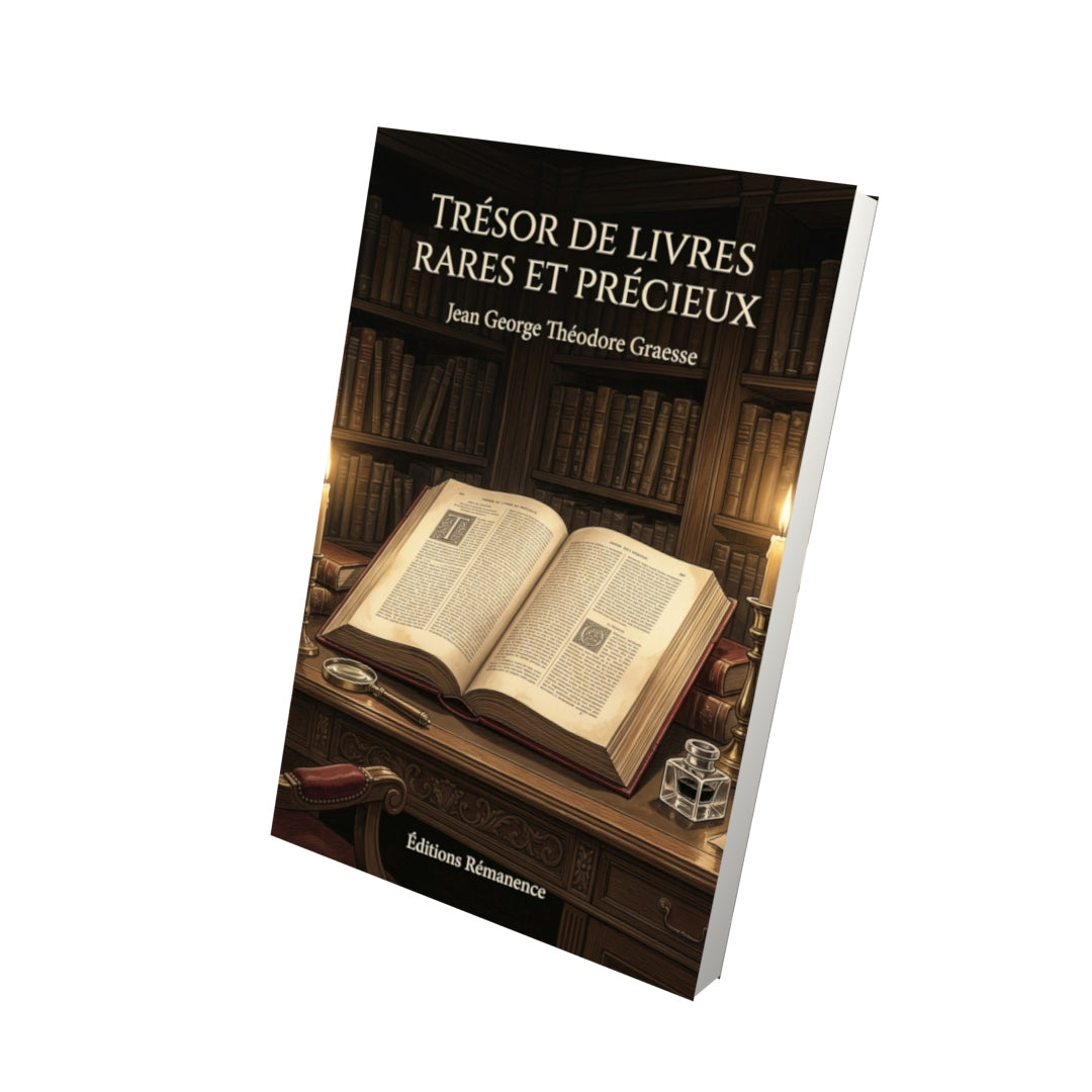 Livre Trésor de livres rares et précieux par Jean George Théodore Graesse - Vue 3D - Editions Remanence