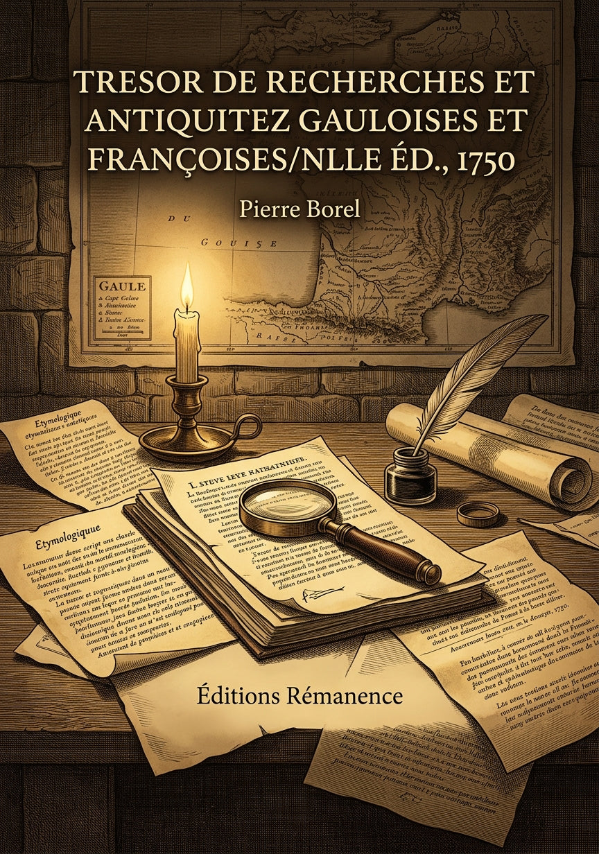 Livre Tresor de recherches et antiquitez gauloises et françoises/Nlle éd., 1750 par Pierre Borel - Couverture - Editions Remanence