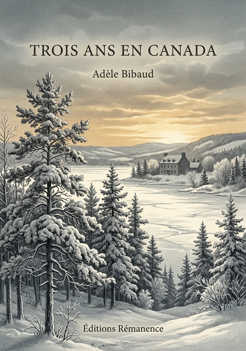 Livre Trois ans en Canada par Adèle Bibaud - Couverture - Editions Remanence