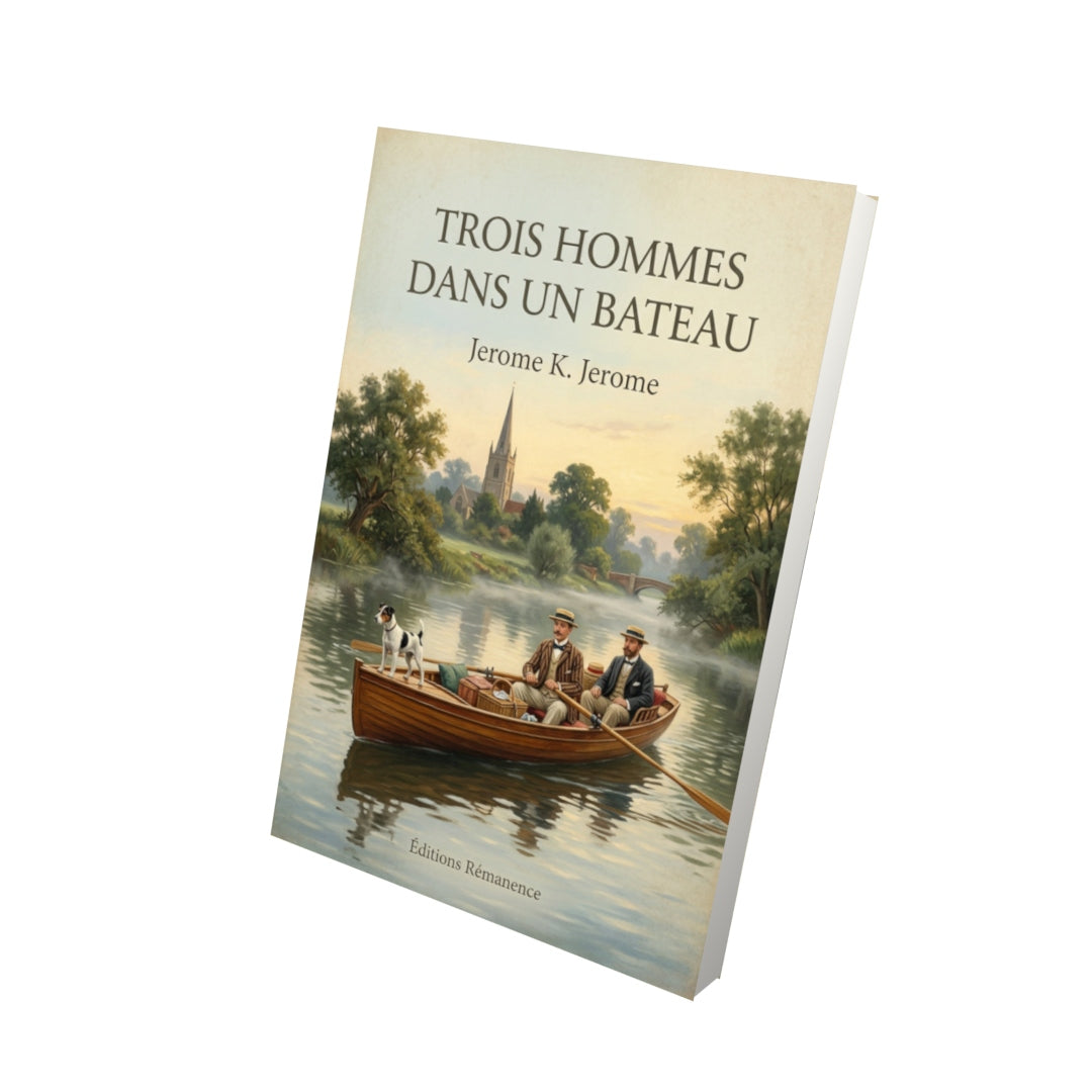 Livre Trois hommes dans un bateau - Jerome K. Jerome - Vue 3D - Editions Remanence