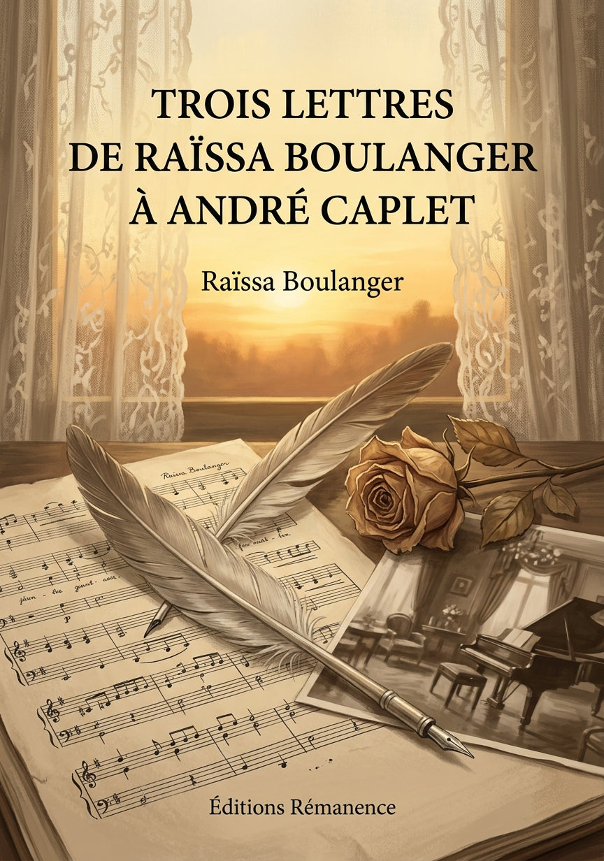 Livre Trois lettres de Raïssa Boulanger à André Caplet par Raïssa Boulanger - Couverture - Editions Remanence