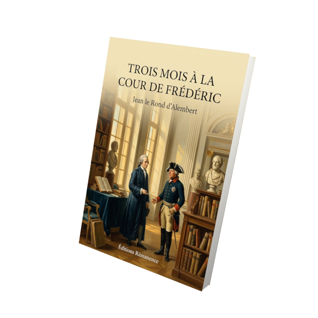 Livre Trois mois à la cour de Frédéric par Jean le Rond d’Alembert - Vue 3D - Editions Remanence