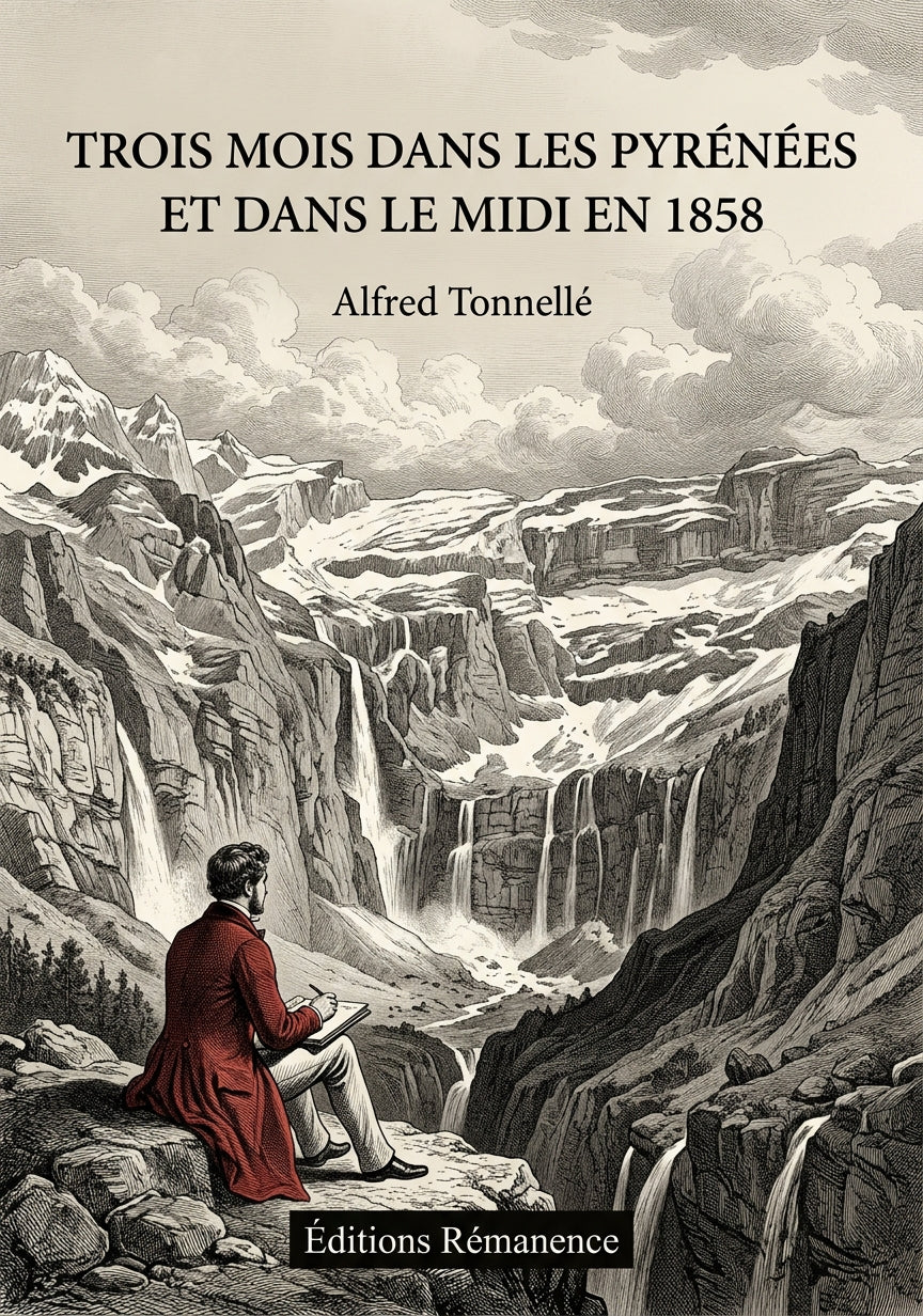 Livre Trois mois dans les Pyrénées et dans le midi en 1858 par Alfred Tonnellé - Couverture - Editions Remanence