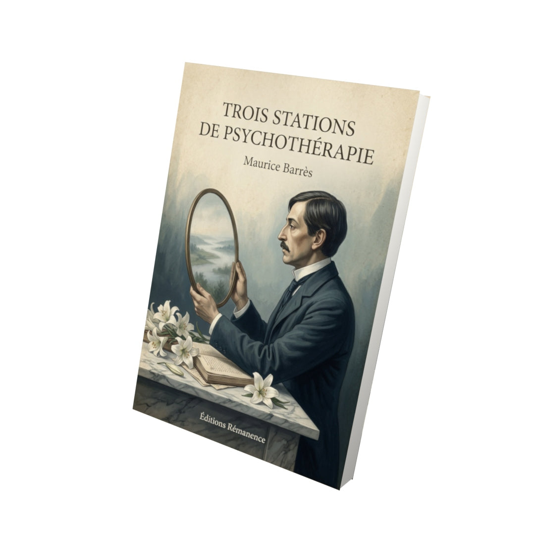 Livre Trois Stations de psychothérapie - Maurice Barrès - Vue 3D - Editions Remanence