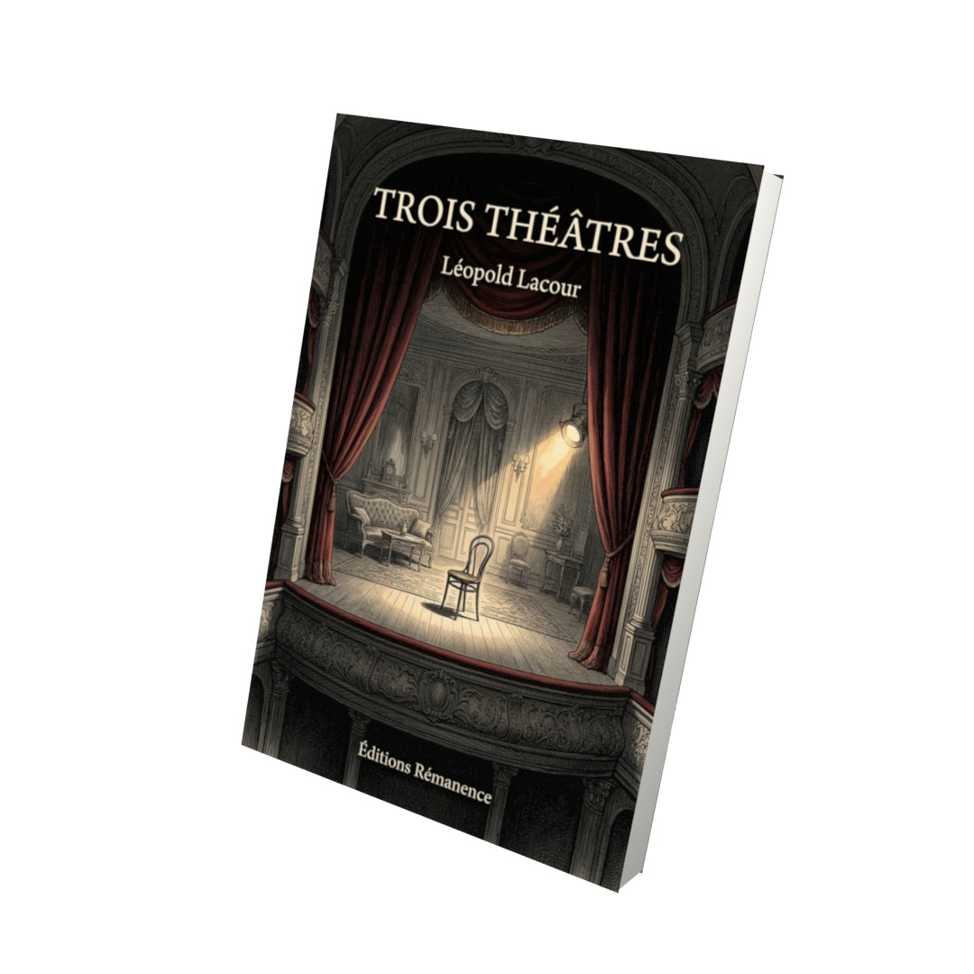 Livre Trois théâtres par Léopold Lacour - Vue 3D - Editions Remanence