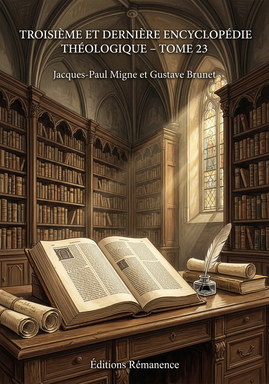 Livre Troisième et dernière encyclopédie théologique - Tome 23 par Jacques-Paul Migne et Gustave Brunet - Couverture - Editions Remanence