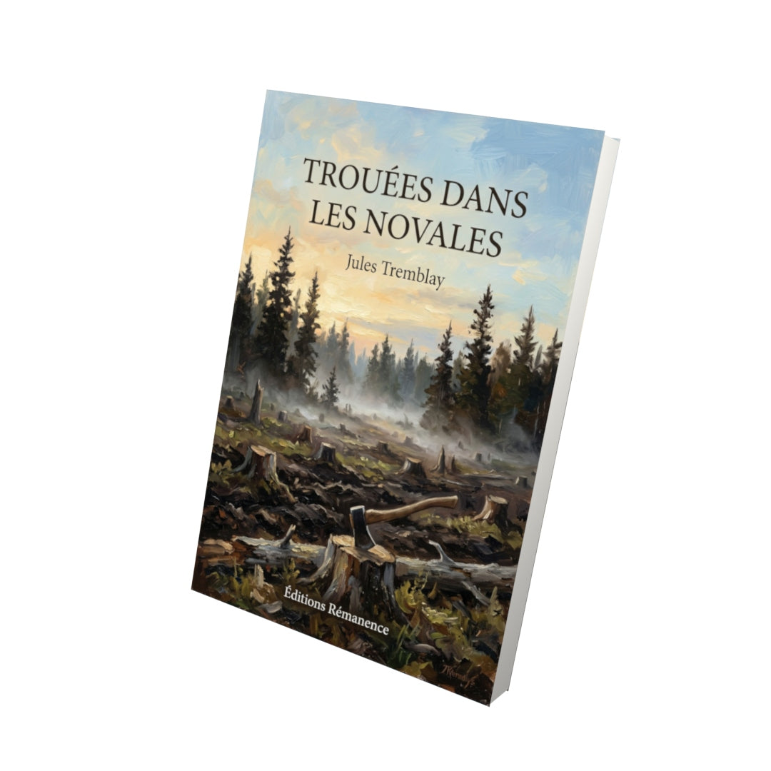 Livre Trouées dans les novales par Jules Tremblay - Vue 3D - Editions Remanence