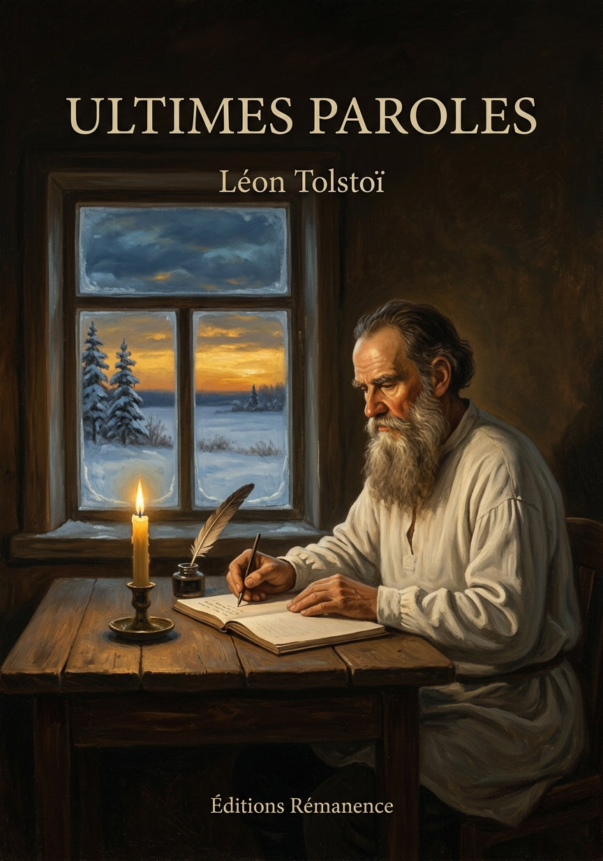 Livre Ultimes paroles par Léon Tolstoï - Couverture - Editions Remanence