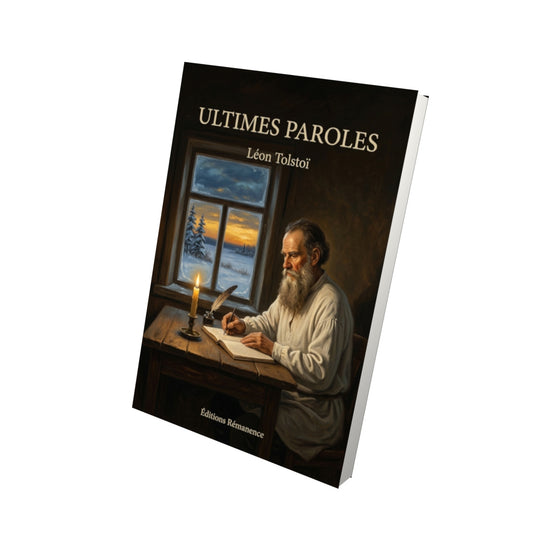 Livre Ultimes paroles par Léon Tolstoï - Vue 3D - Editions Remanence