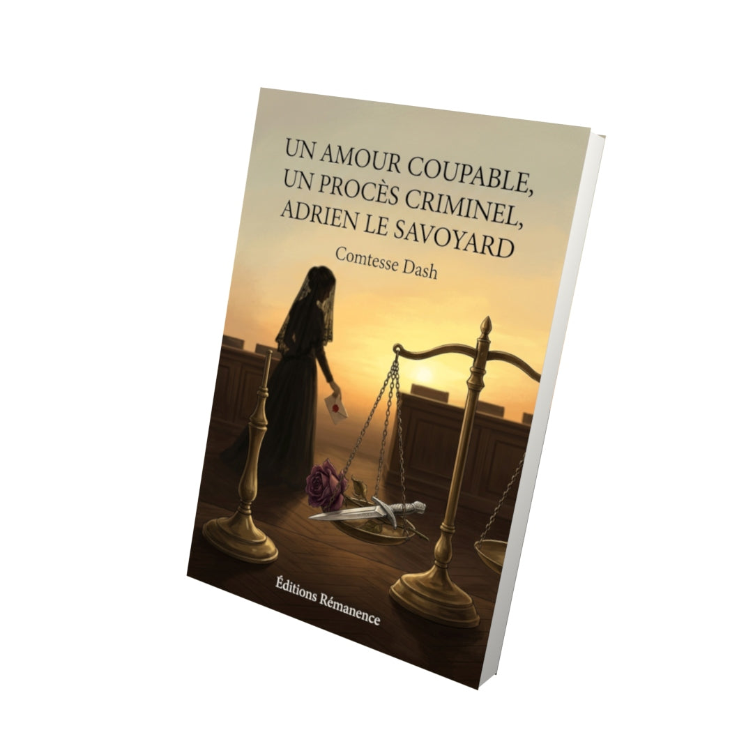 Livre Un amour coupable, Un procès criminel, Adrien le Savoyard par Comtesse Dash - Vue 3D - Editions Remanence