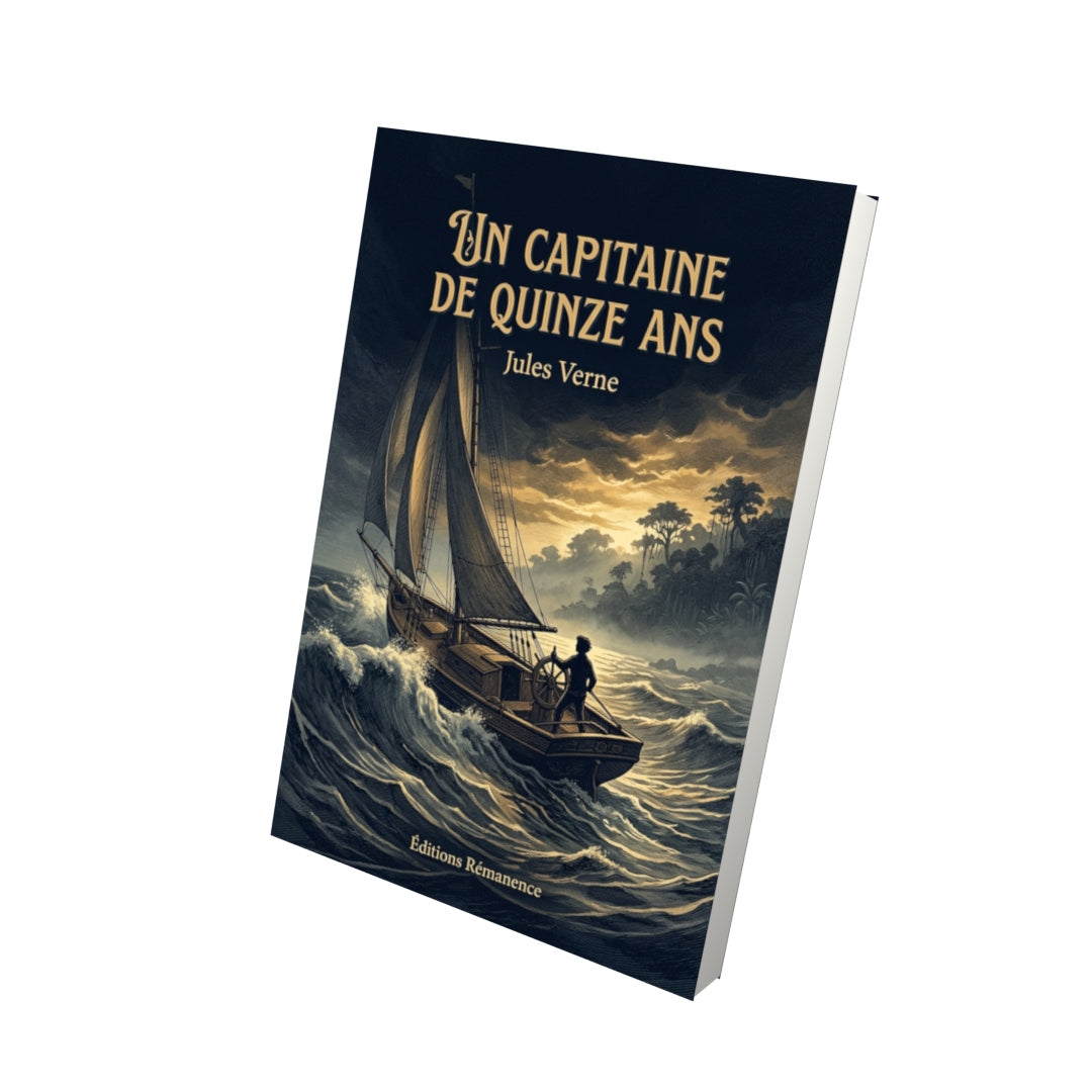 Livre Un capitaine de quinze ans par Jules Verne - Vue 3D - Editions Remanence
