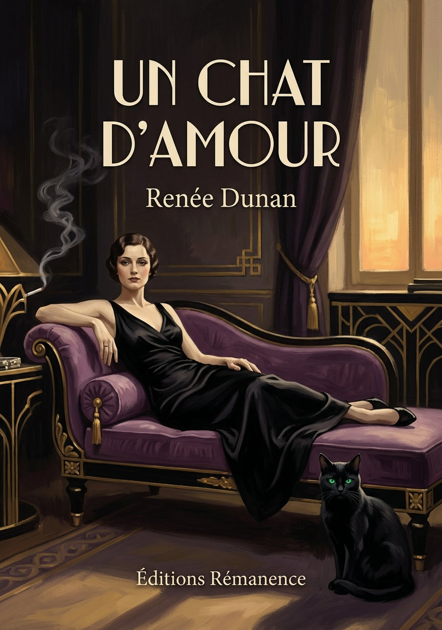 Livre Un chat d’amour par Renée Dunan - Couverture - Editions Remanence