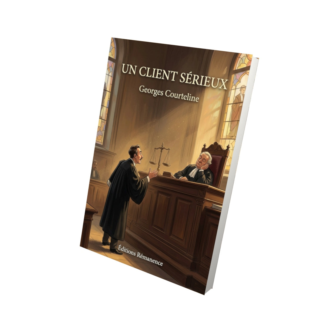 Livre Un Client sérieux par Georges Courteline - Vue 3D - Editions Remanence