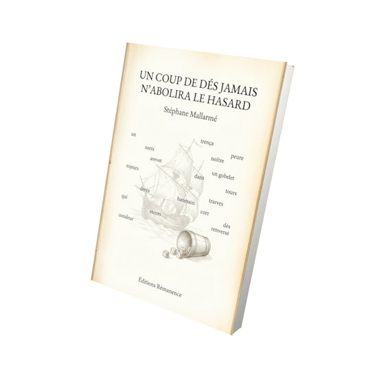 Livre Un coup de dés jamais n’abolira le hasard (1945) (édition images) par Stéphane Mallarmé - Vue 3D - Editions Remanence