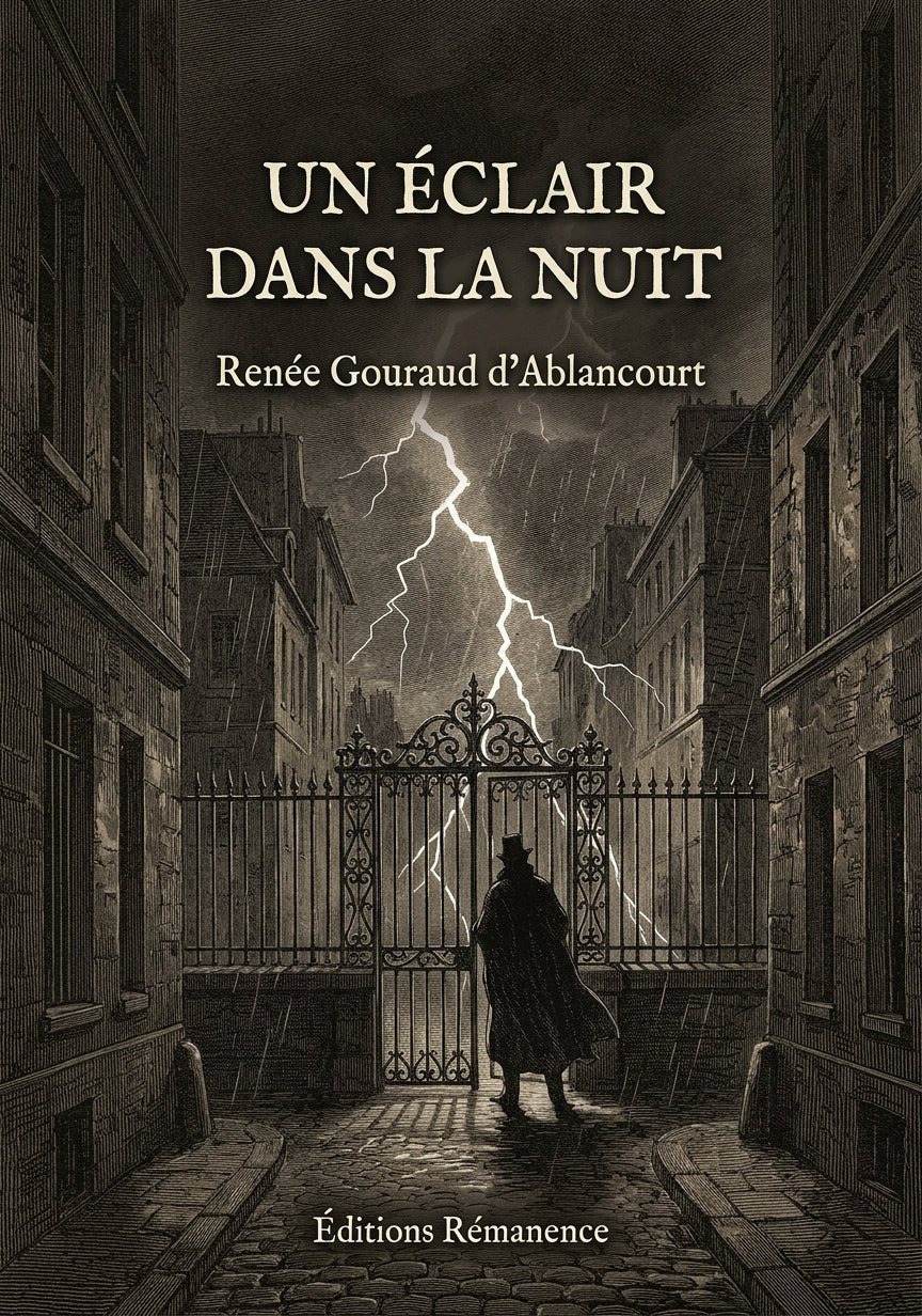 Livre Un éclair dans la nuit par Renée Gouraud d’Ablancourt - Couverture - Editions Remanence
