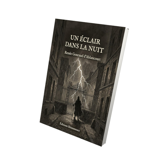 Livre Un éclair dans la nuit par Renée Gouraud d’Ablancourt - Vue 3D - Editions Remanence